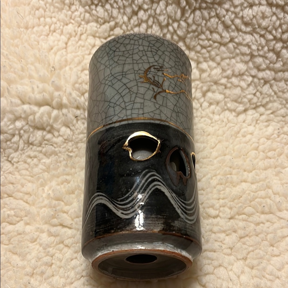 Soma Gray and Black Ceramic Vase